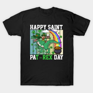 Happy Saint Pat-Rex Day Leprechaun With T-Rex T-Shirt